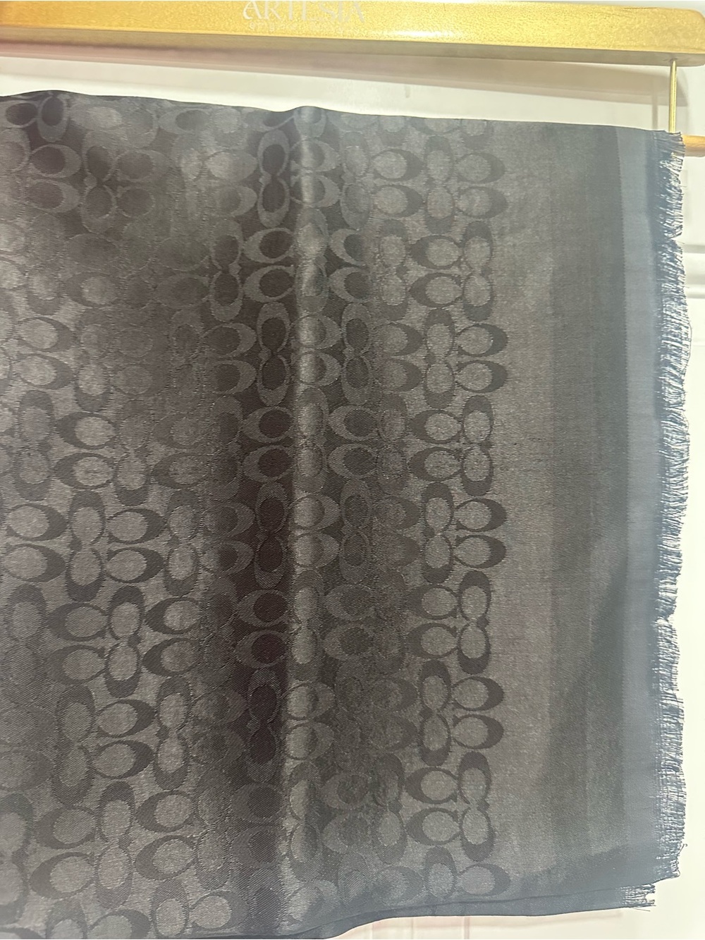 Coach monogram black scarf shawl wrap 55” x 55”
